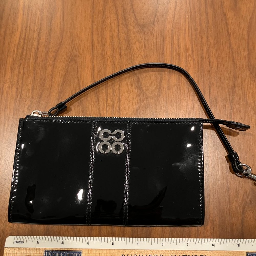 Coach Black Patent Leather Wristlet